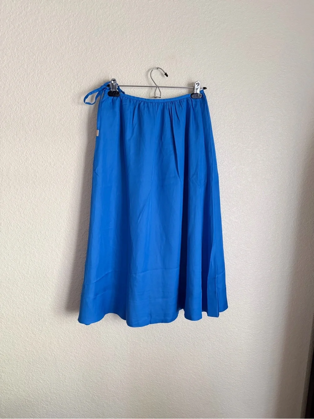 Ann Taylor Side-Tie Midi Skirt 0P Petite Maritime Blue NWOT
